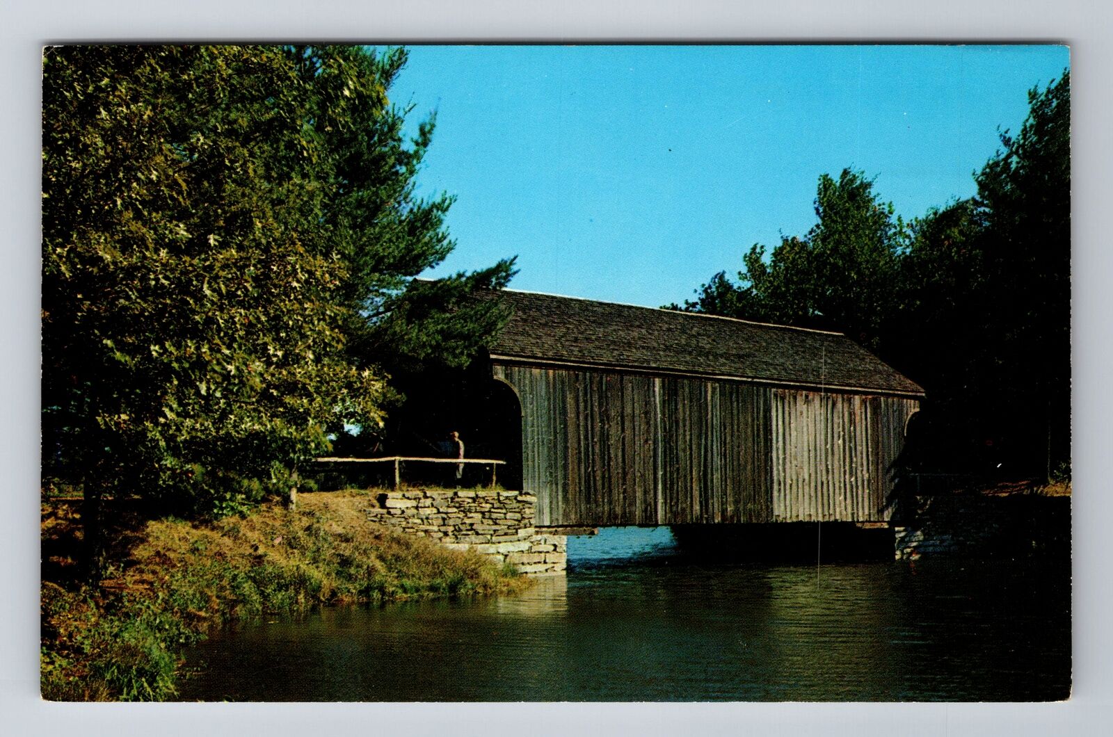 Dummerston VT-Vermont, Covered Bridge, Antique, Vintage Souvenir Postcard