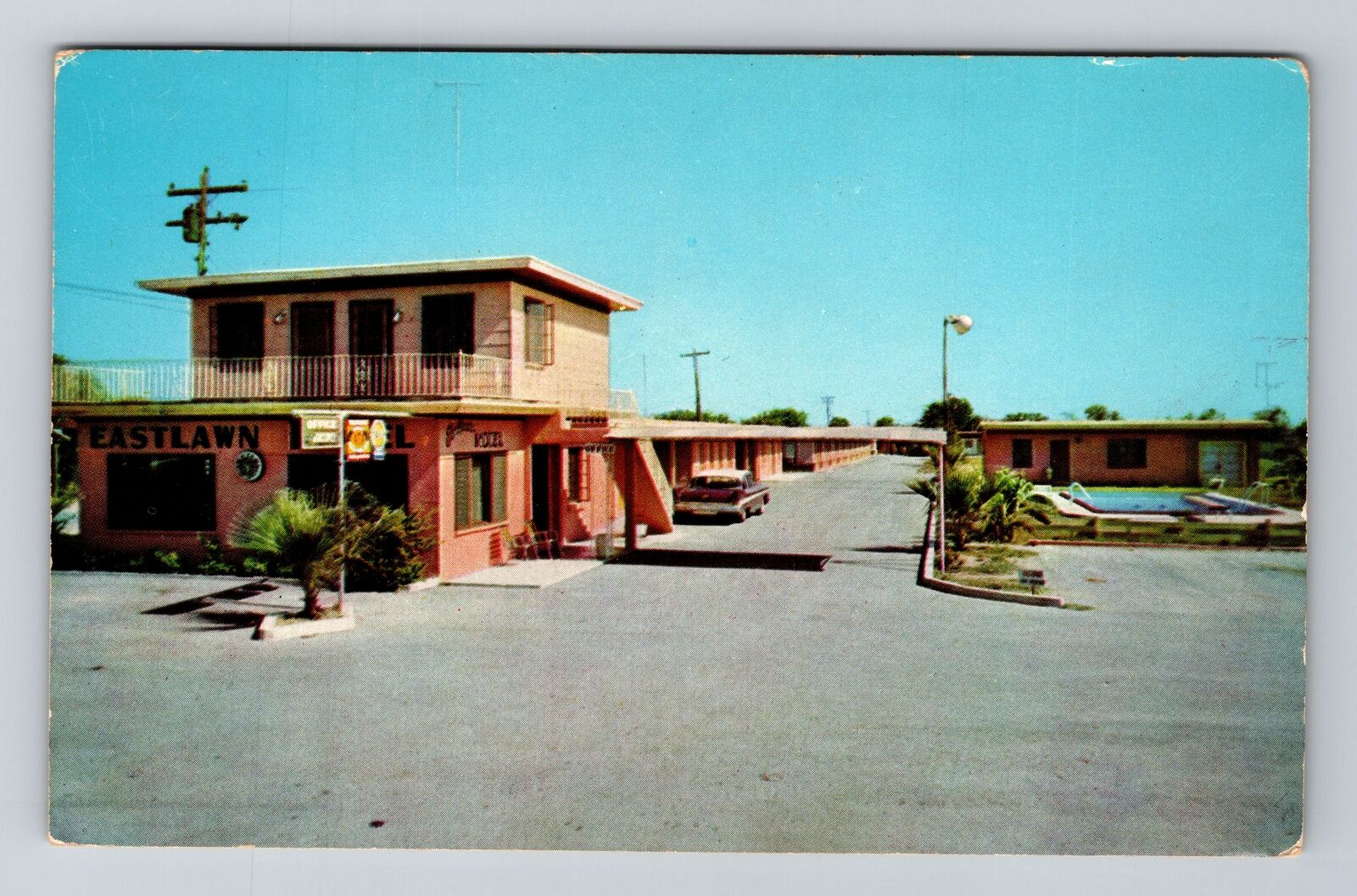 Seguin TX-Texas, Eastlawn Motel, Advertising, Antique Vintage Souvenir Postcard