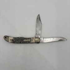 Schrade Walden Uncle Henry 227UH Folding Hunter Knife Imitation Stagalon Handle picture