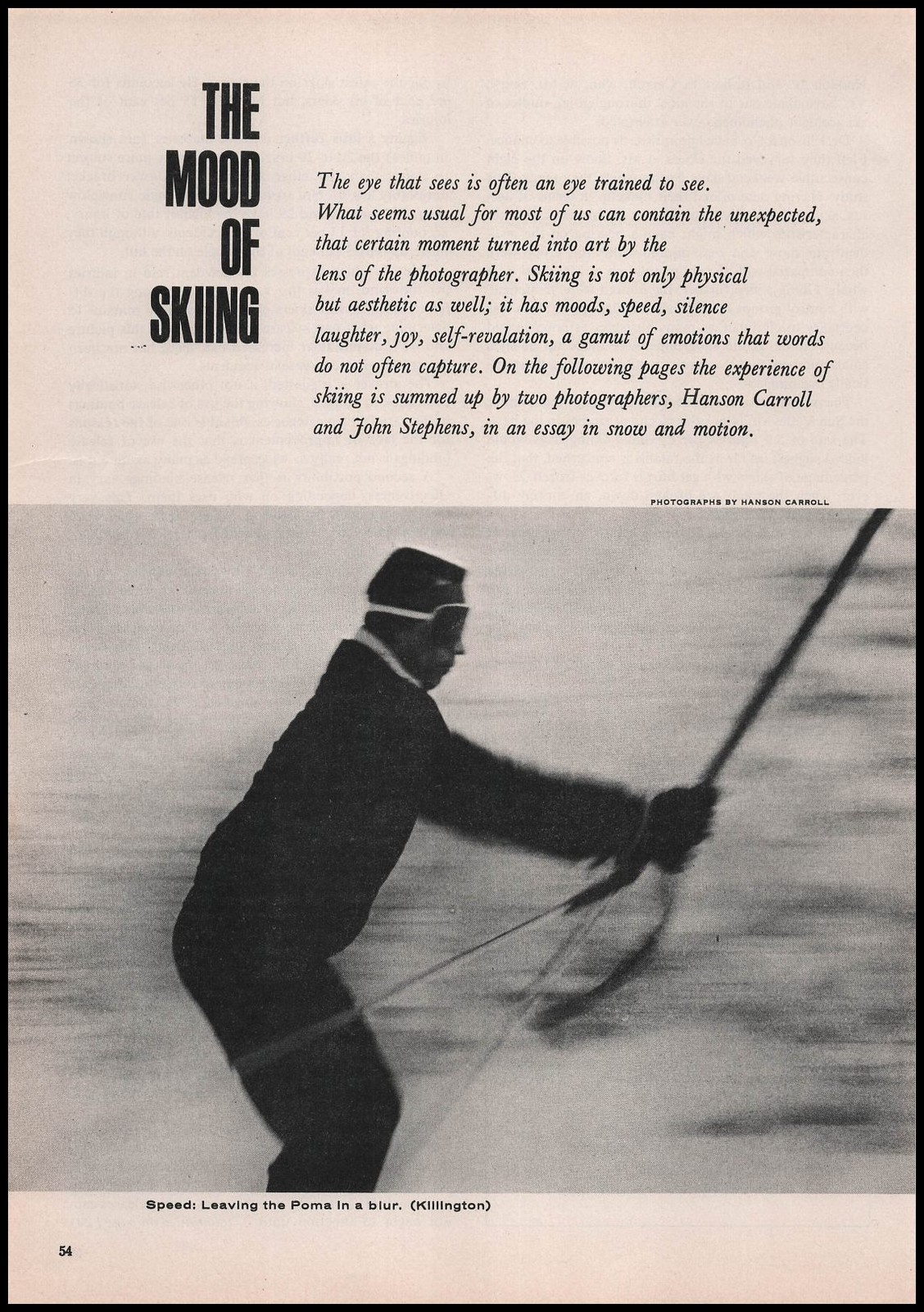 1962 Killington Snow Ski Resort Vermont Poma Lift Photo Vintage Print Ad 1962 Killington Snow Ski Resort Vermont Poma Lift Photo Vintage Print Ad