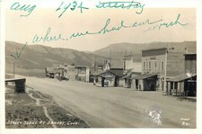 Vintage 1934 Granby Colorado RPPC Street Scene Sanborn Conoco Hotel Postcard picture