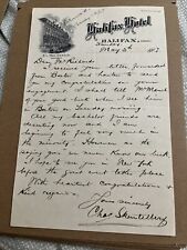 Antique 1907 Letter Halifax Hotel Letterhead Canada History: Engagement Congrats picture