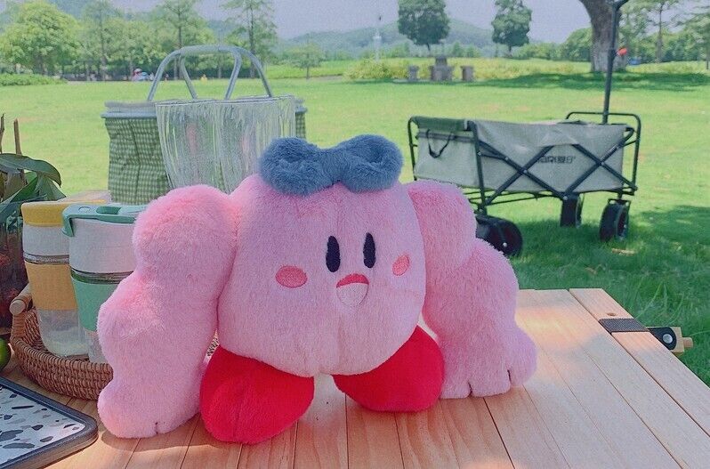 23CM Star Kirby Plush Toy Muscle Kirby Soft Stuffed Plush Toy