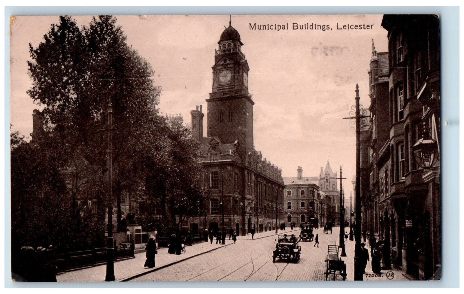 Leicester Leicestershire England Postcard Municipal Buildings c1910 Posted