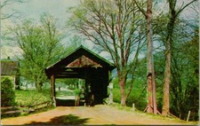 Waitsfield VT Historic Covered Bridge Horse Buggy Postcard unused (18974) picture