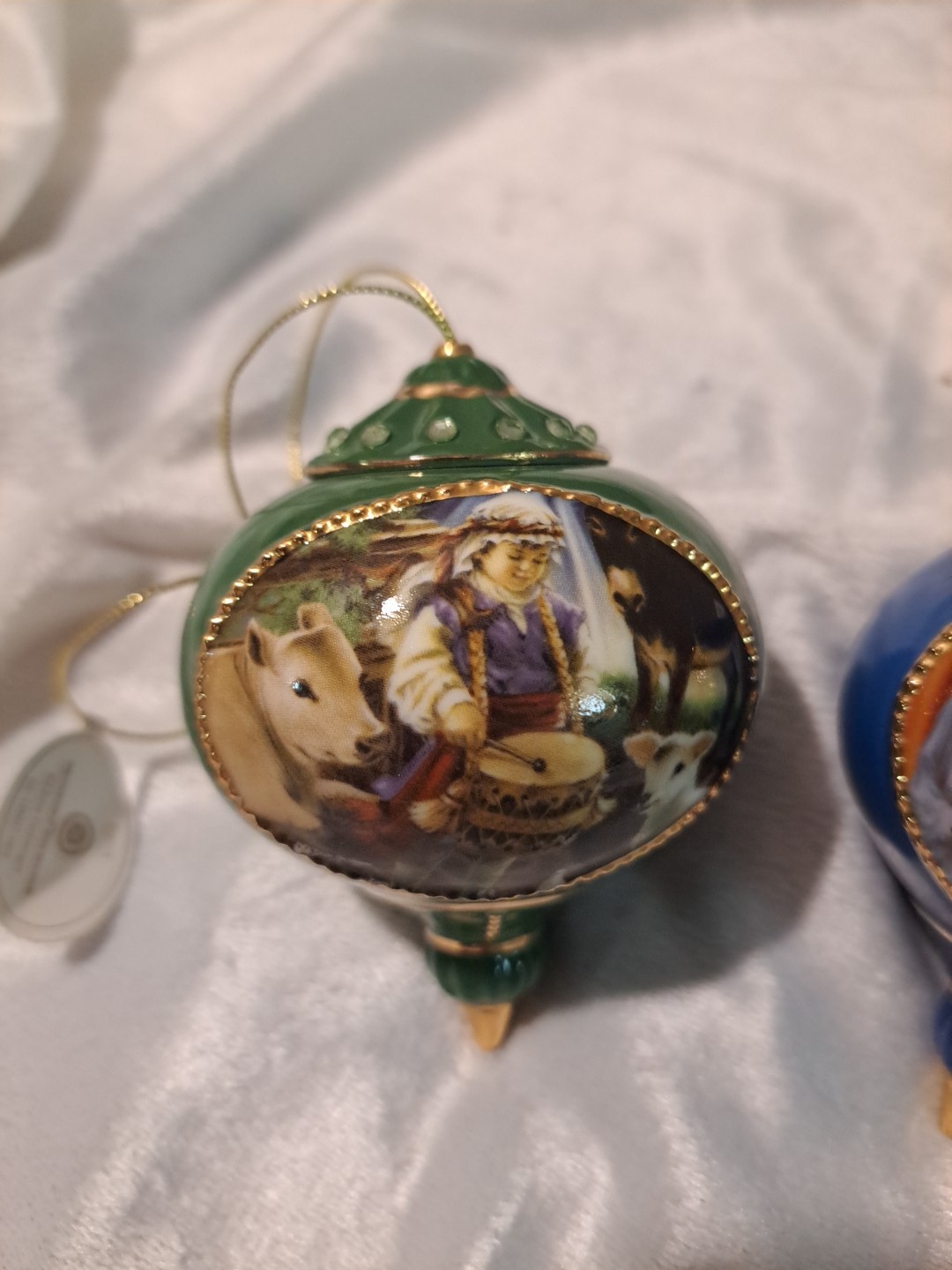 Lot (3) Bradford Exchange Porcelain Christmas Nativity Ornaments Songs Theme Lot (3) Bradford Exchange Porcelain Christmas Nativity Ornaments Songs Theme