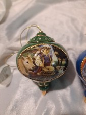 Lot (3) Bradford Exchange Porcelain Christmas Nativity Ornaments Songs Theme picture