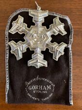 1977 Gorham Sterling Silver Snowflake Christmas Ornament with Bag picture