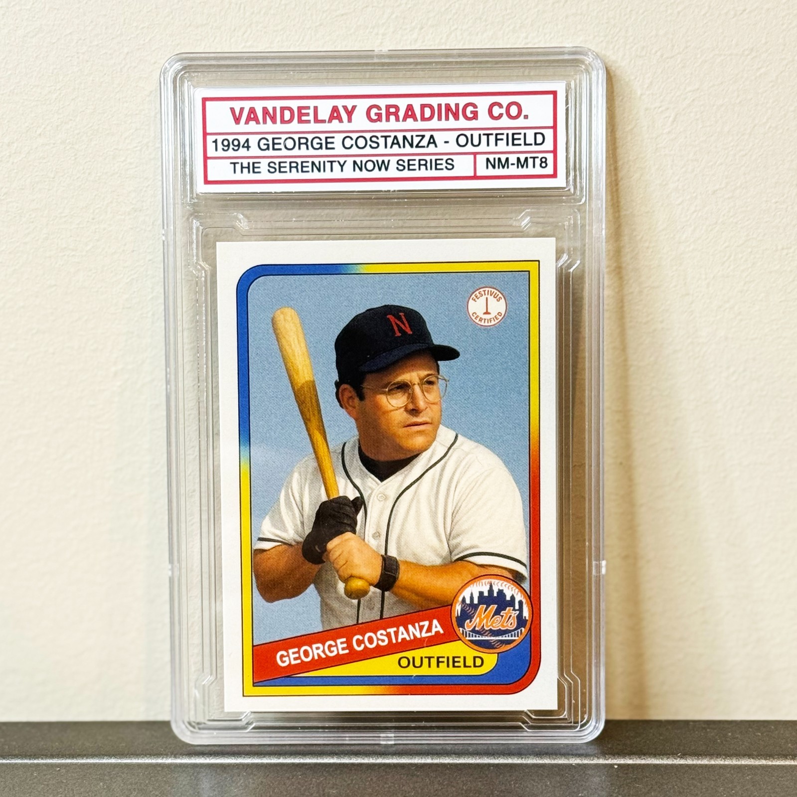 GEORGE COSTANZA SEINFELD SLABBED BASEBALL CARD • VANDELAY GRADING • SPOOF CARD GEORGE COSTANZA SEINFELD SLABBED BASEBALL CARD • VANDELAY GRADING • SPOOF CARD