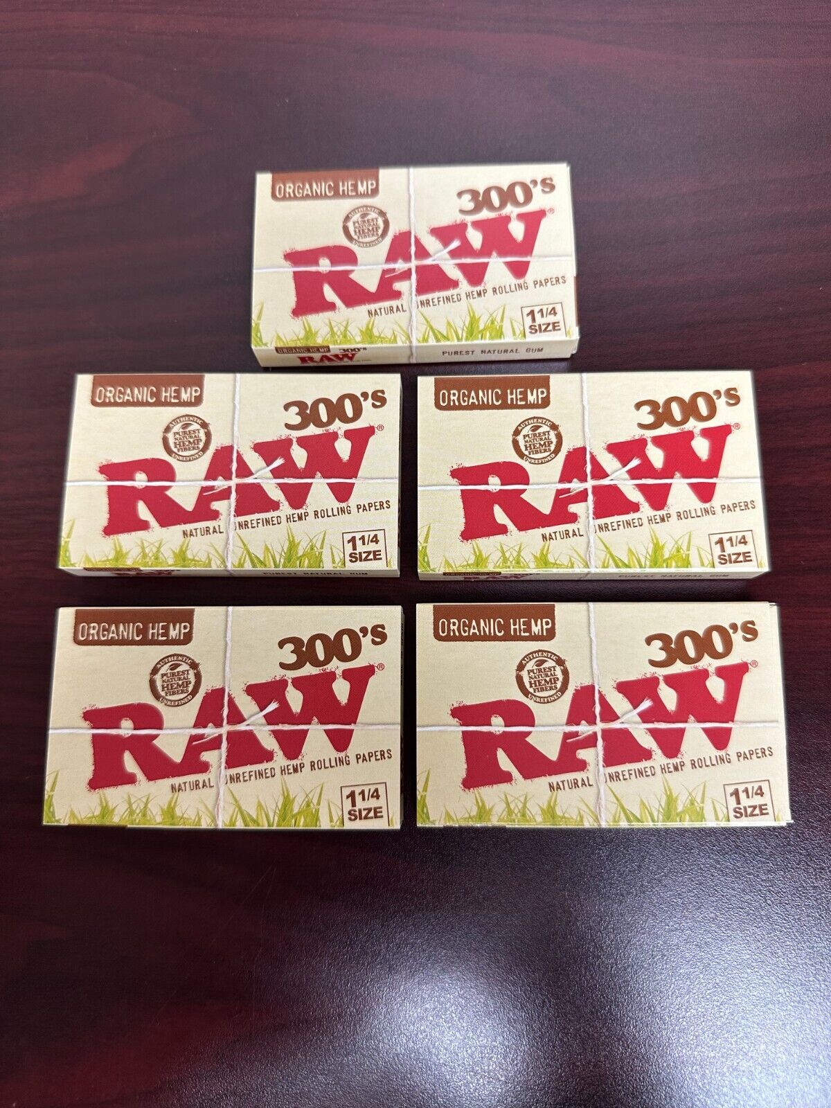 RAW Organic 300s 1-1/4 Paper 5 Packs