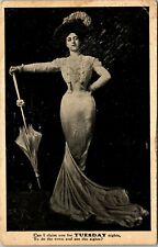 Post Victorian Glamorous Lady Looking For Tuesday Night Date RPPC Unused picture