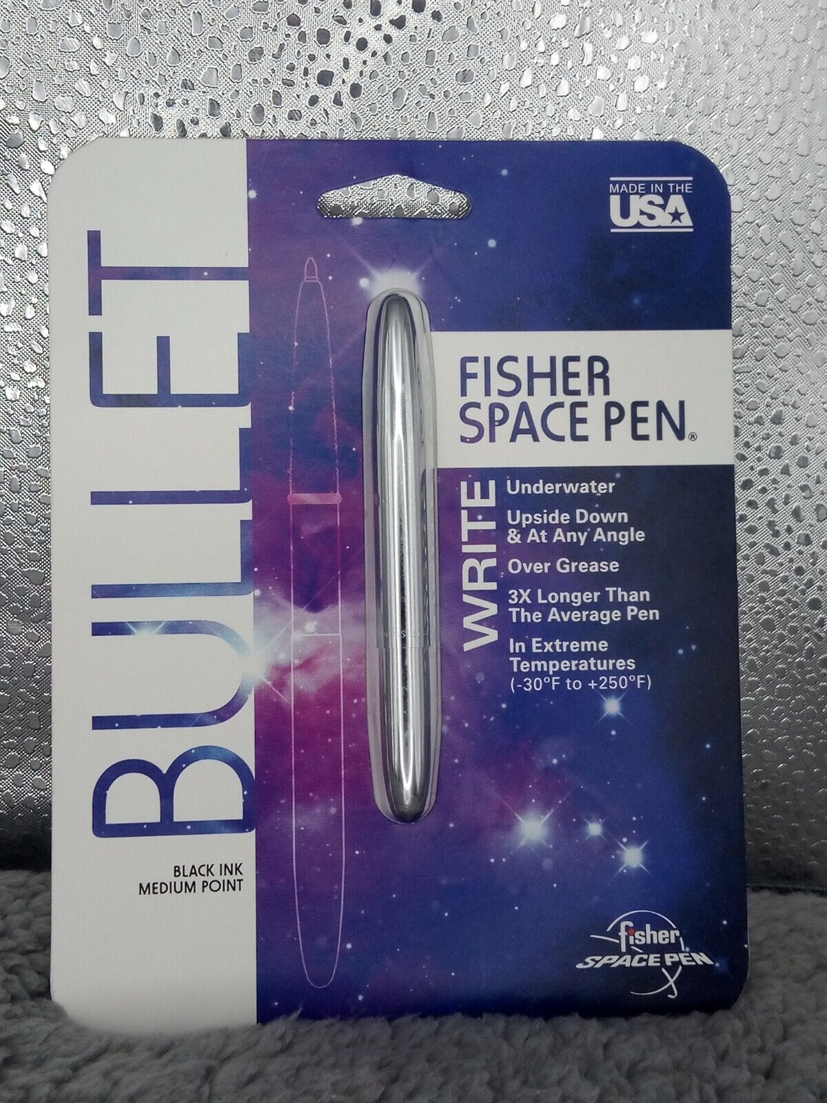 Fisher Space Pen Chrome Bullet #S400CL Medium Point Black Ink