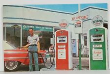 Gas Station TAYLORS SINCLAIR SERVICE Jeffersonville IN 1980sReprint Postcard M17 picture