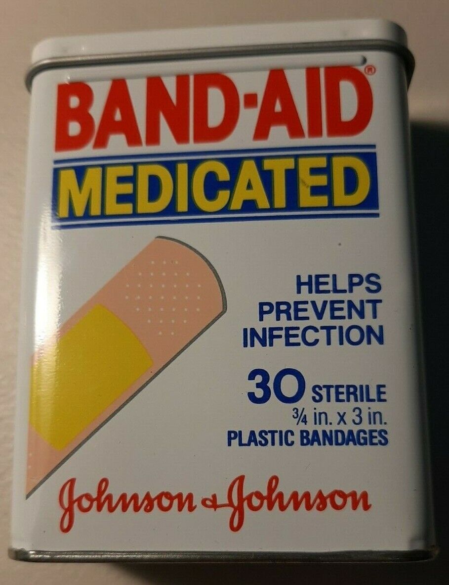 Band Aid Tin, Medicated Variety, Vintage Johnson and Johnson  