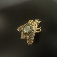 Huntington High School Bee Pin KINNEY Clear Oval Rhinestone Broken Pinback picture