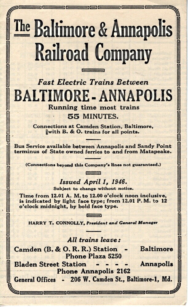 1946 Baltimore & Annapolis Railroad Company ptt