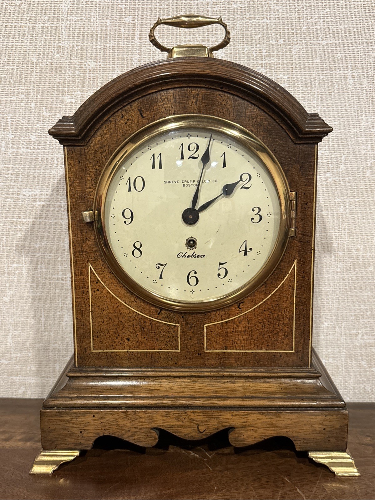 Rare Vintage Chelsea Williamsburg Wythe House Bracket Clock With Key - Running Rare Vintage Chelsea Williamsburg Wythe House Bracket Clock With Key - Running