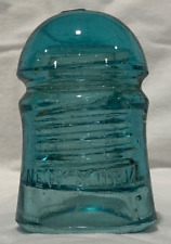 Brookfield New York Insulator, Glass, Aqua Blue picture