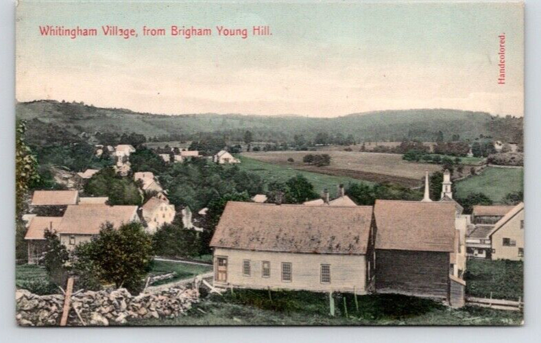POSTCARD WHITINGHAM VILLAGE FROM BRIGHAM YOUNG HILL VERMONT