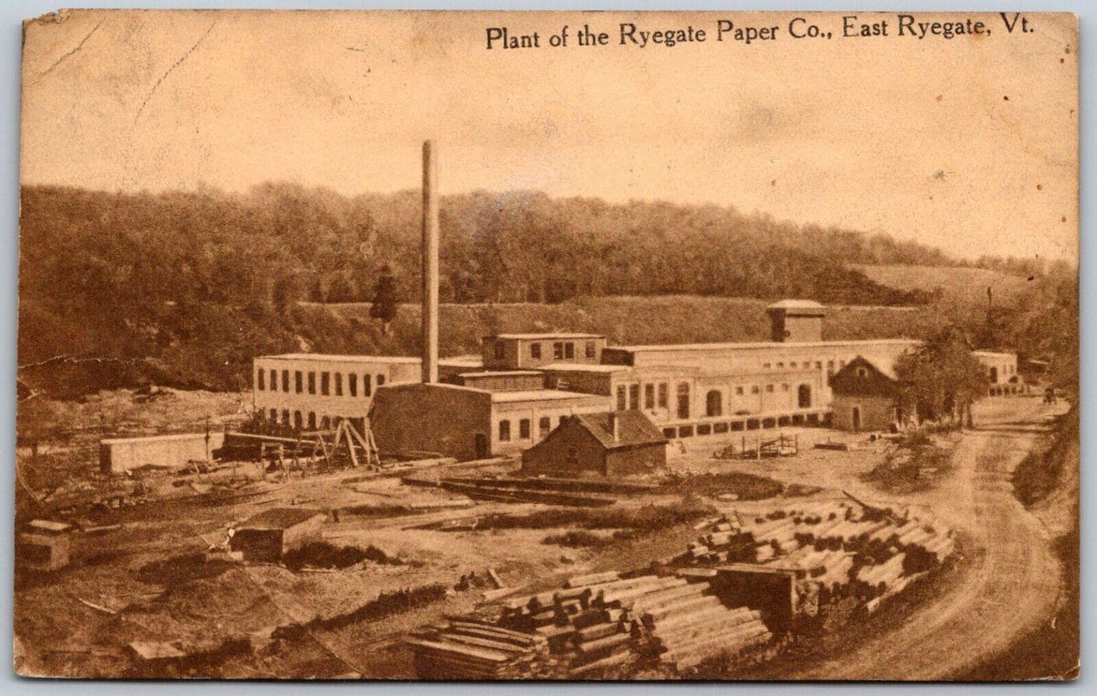 Postcard VT East Ryegate Vermont Ryegate Paper Company Plant VT01