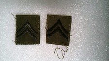 MILITARY PATCH SEW ON RANK SET OF 2 PULLED OFF UNIFORMS OD GREEN E-4 CORPORAL picture