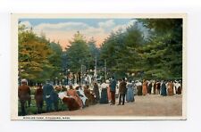 Whalom Amusement Park, Lunenburg MA postcard, crowd watching acrobats, uncommon? picture