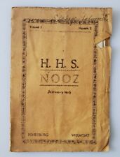 Vintage 1929 Hinesburg VT High School NOOZ News Booklet picture