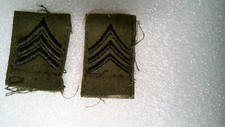MILITARY PATCH SEW ON RANK SET OF 2 PULLED OFF UNIFORMS OD GREEN E-5 SERGEANT picture