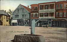 South Braintree MA Massachusetts Old Pump & Stores c1910 Postcard picture