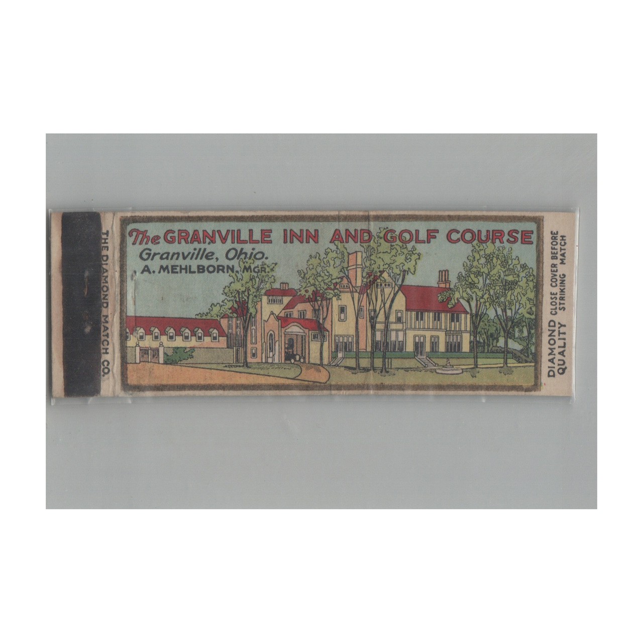 1930s Diamond Quality Matchbook Cover Granville Inn & Golf Course Granville OH 1930s Diamond Quality Matchbook Cover Granville Inn & Golf Course Granville OH