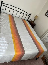 VTG Wamsutta Twin Flat Bed Sheet Tomorrows Rainbow Orange Stripe Stranger Things picture