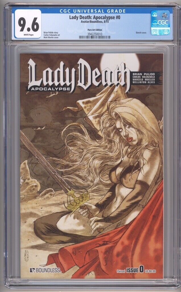 Lady Death Apocalypse #0 Pure Art Edition CGC 9.6 Matt Martin Painted (2015)