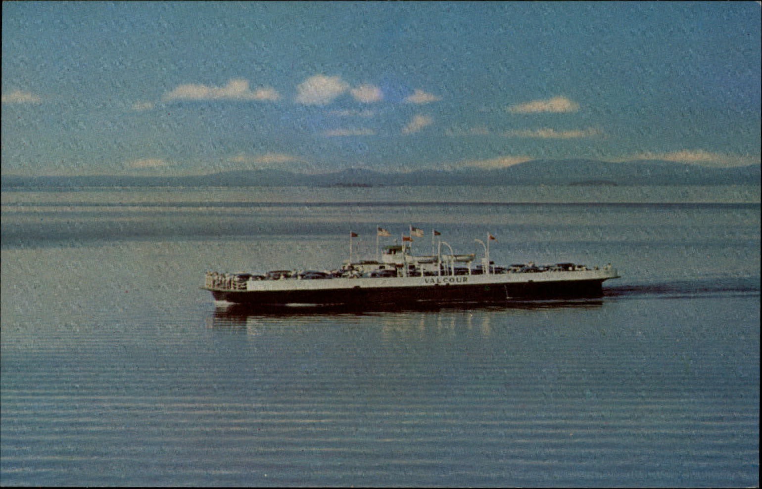 Vermont Shelburne Harbor MV Valcour scenic ferry ~ postcard sku755
