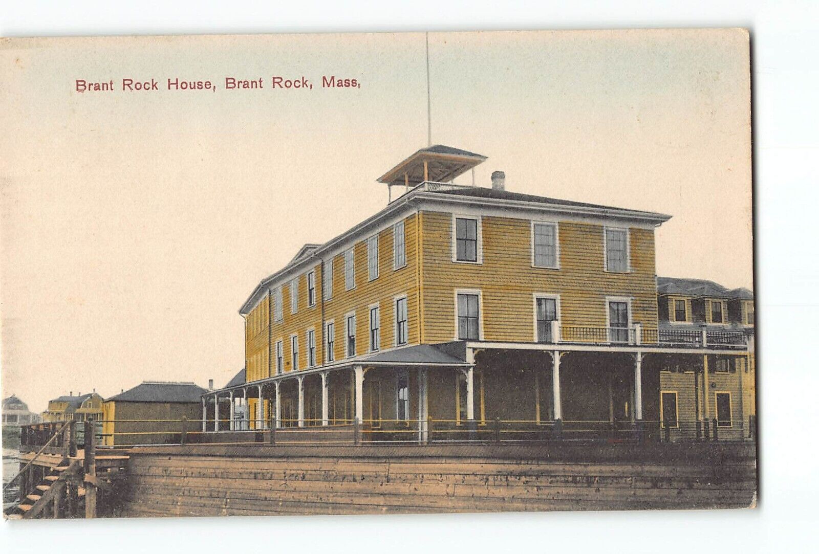 Old Postcard of  Brant Rock House in Brant Rock MA near Marshfield MA