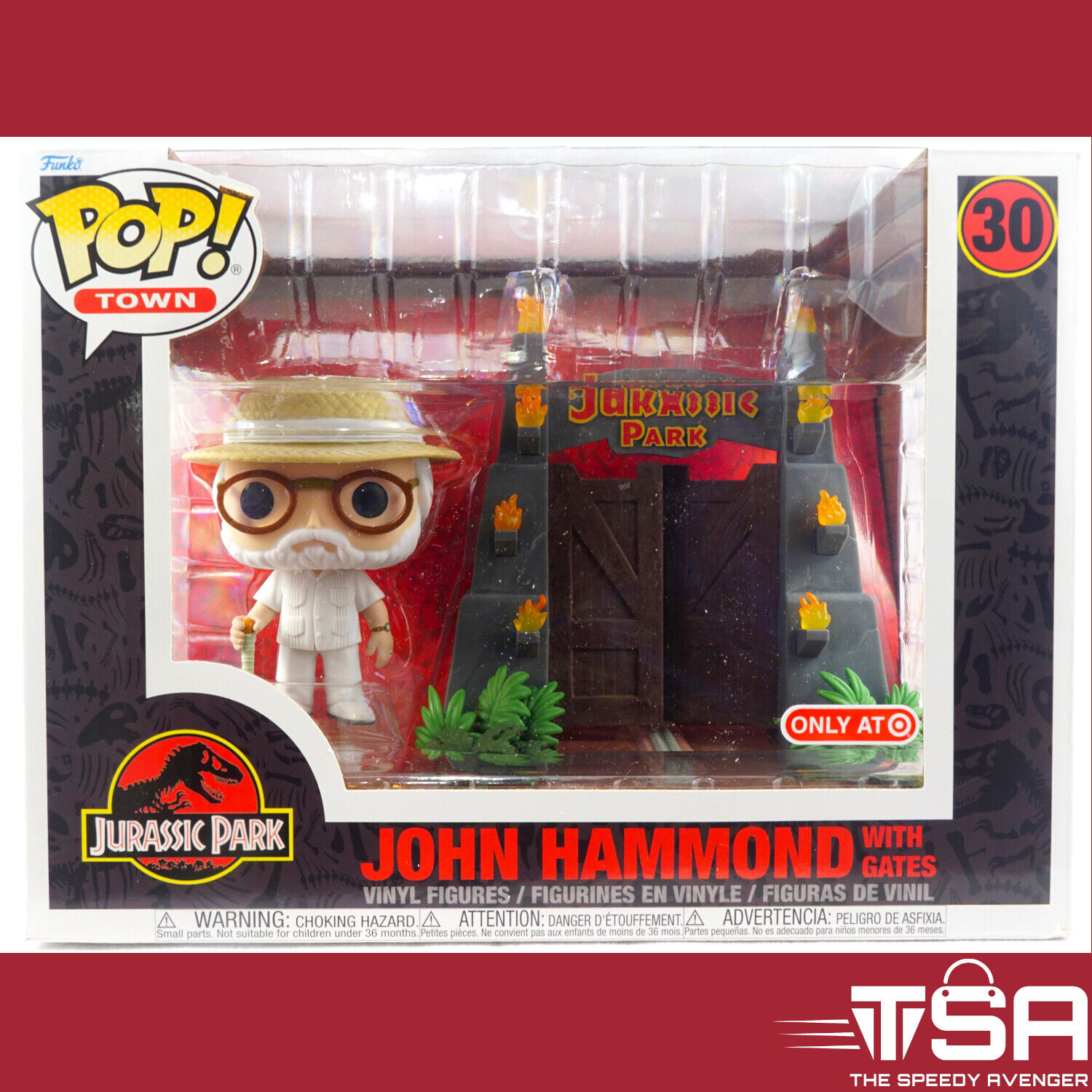 Funko Pop Town JOHN HAMMOND WITH GATES #30 Jurassic Park Target Exlcusive HTF