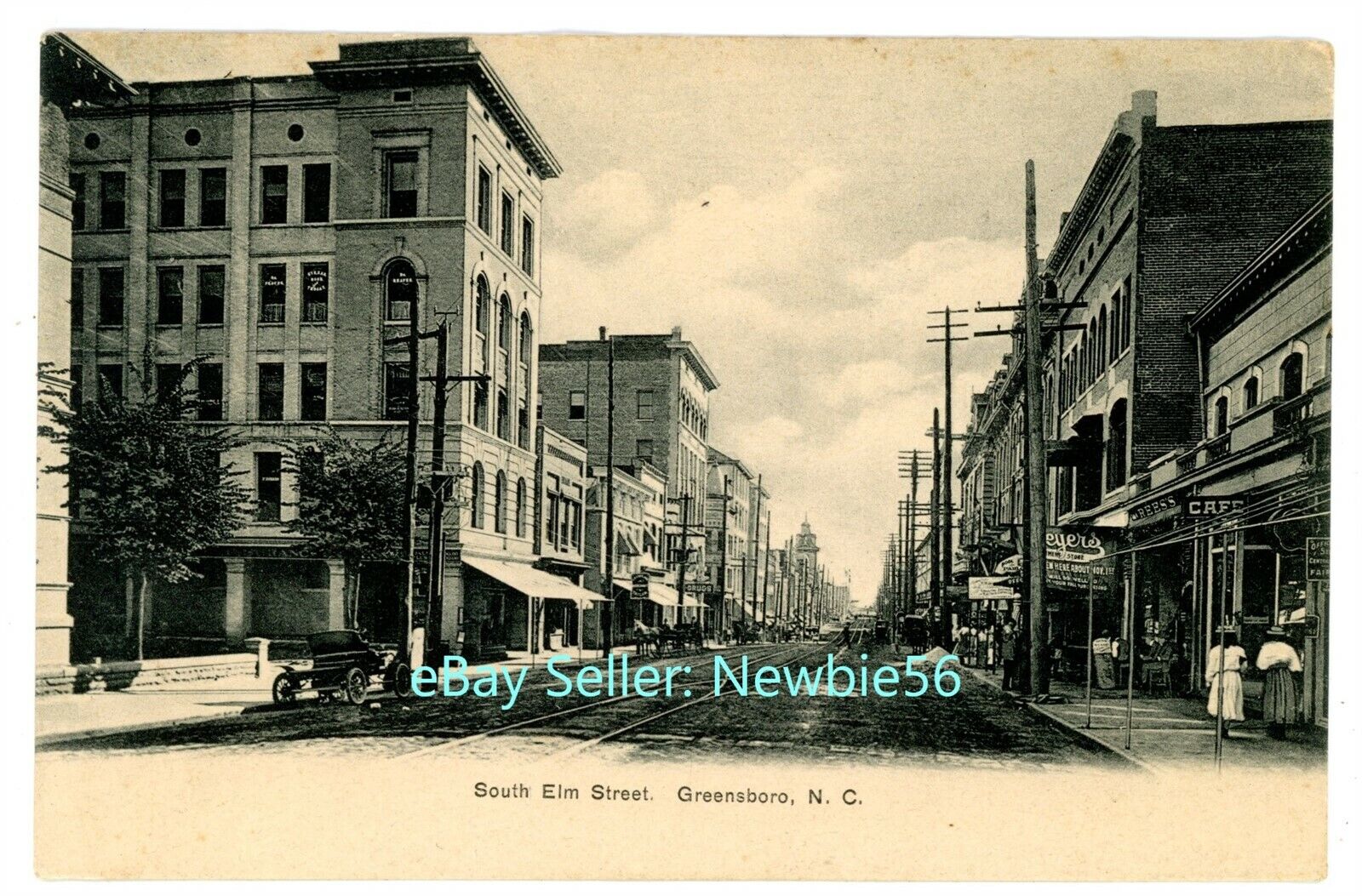 Greensboro North Carolina NC - SOUTH ELM STREET STORE FRONTS - Postcard