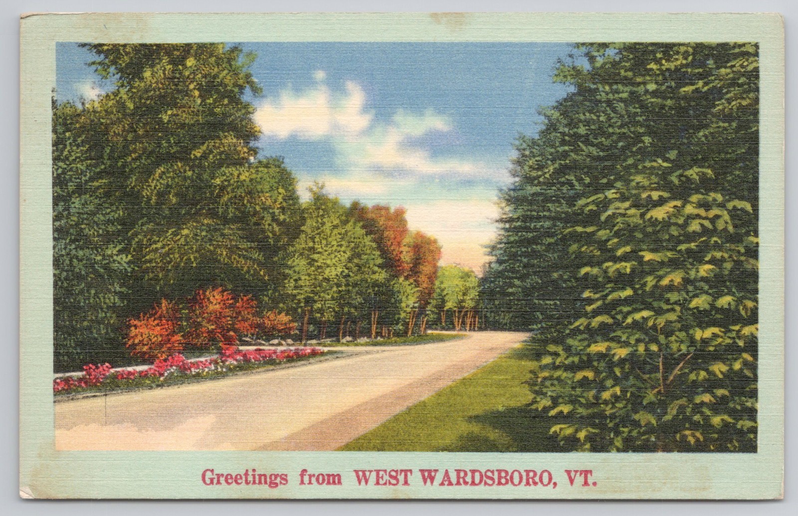 Vintage Postcard Greetings From West Wardsboro Vermont Scenic Road 1944 Posted Vintage Postcard Greetings From West Wardsboro Vermont Scenic Road 1944 Posted