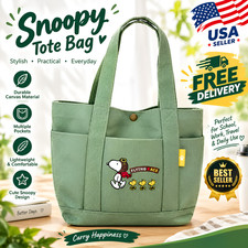 Starbucks Snoopy Tote Bag Shoulder Bag WHITE/GREEN Color picture