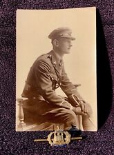 WW1 Original Postcard & Sweetheart Badge Dorsetshire Regt Bridport Connection picture