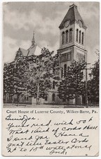 1907 Wilkes-Barre PA RARE Postcard Court House of Luzerne County Eatonville UDB picture