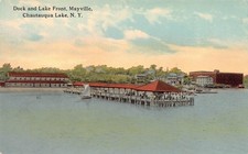 Train Depot, Dock and Lake Front Mayville Chautauqua Lake NY Postcard picture