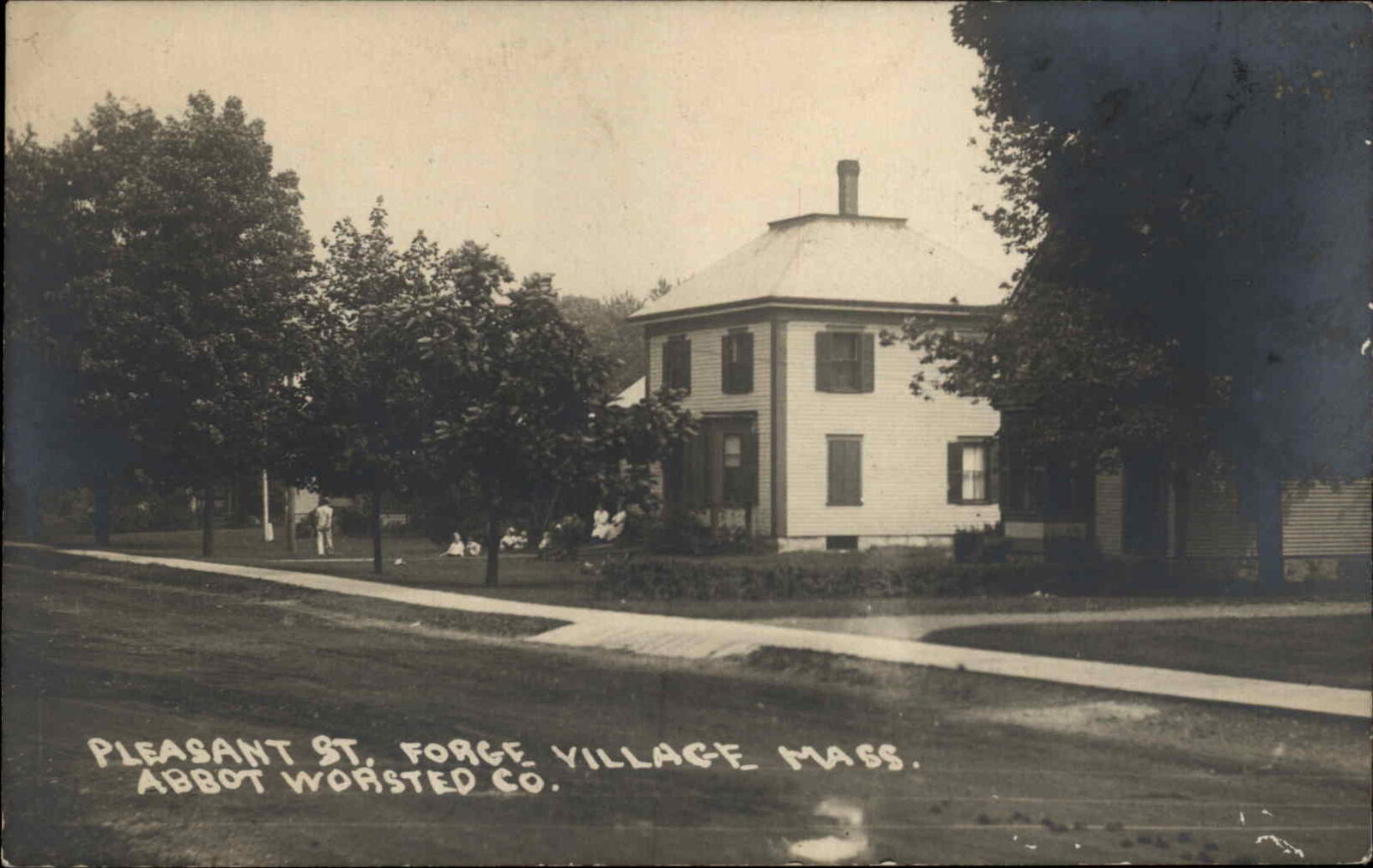 Forge Village Westford MA Pleasant St. Abbot Worsted Co Real Photo Postcard