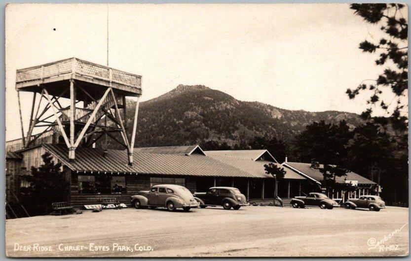 1940s ESTES PARK, Colorado RPPC Postcard DEER RIDGE CHALET Sanborn Photo #R-1492