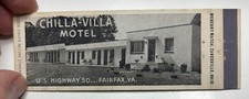 Full Length Matchbook Cover Chilla-Villa Motel Fairfax, Virginia Real Photo picture
