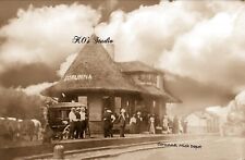 RPPC Photo Corunna, Michigan, Train Station, Depot, Rare picture