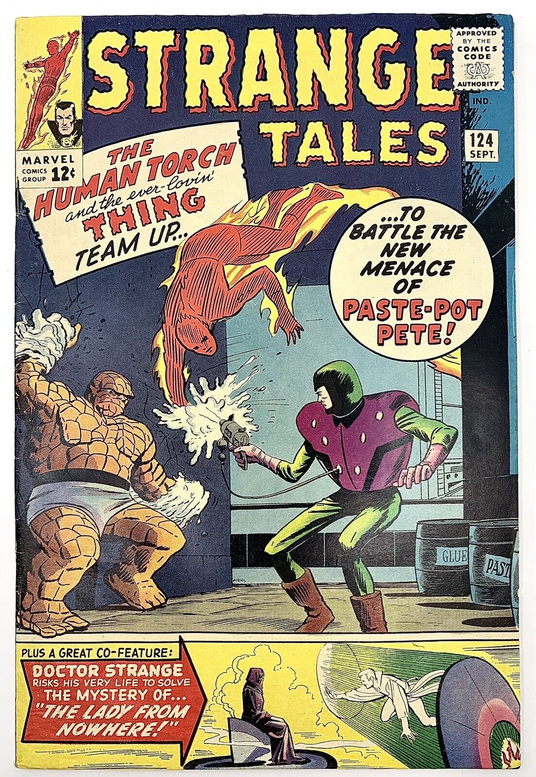 Strange Tales # 124 1964 Ditko Lee Human Torch Thing Paste-Pot Pete Marvel VF