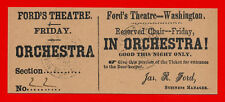 Ford's Theatre Lincoln Assassination Ticket Reprint On 100 Year Old Paper *9045 picture