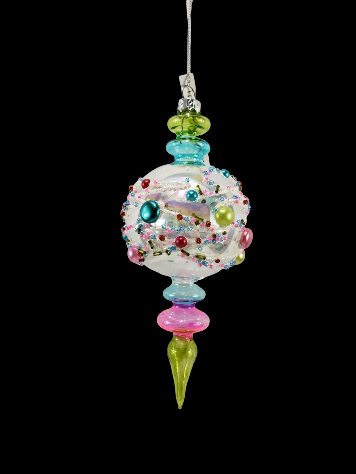 Robert Stanley Pastel Colors Hand Blown Glass Finial Christmas Ornament ...