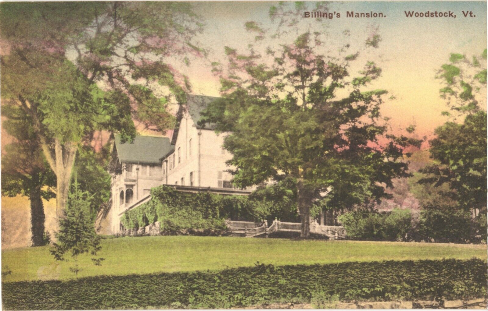 View Of Billing\'s Mansion, National Historic Park In Woodstock, Vermont Postcard