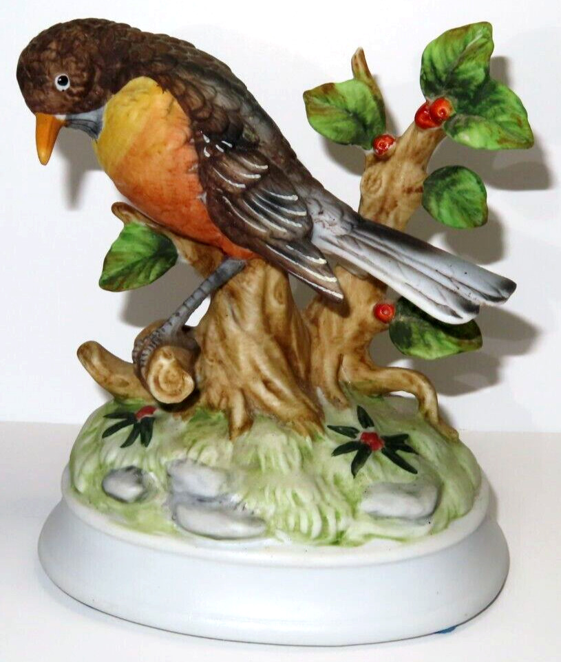 Vintage Gorham Brown Bird Branch Porcelain Music Box Lara's Theme Japan 6